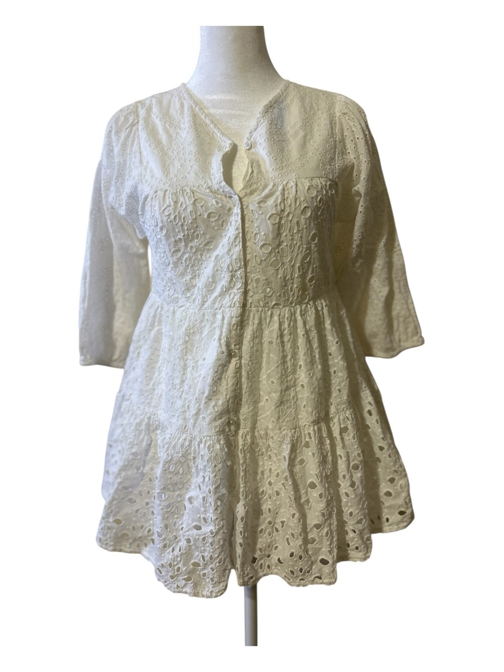 Zara White Eyelet Mini Dress